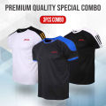 AMR Brand 3 Pcs Combo T-Shirt Mesh Fabric Soft And Comfortable T-Shirt For Men. 