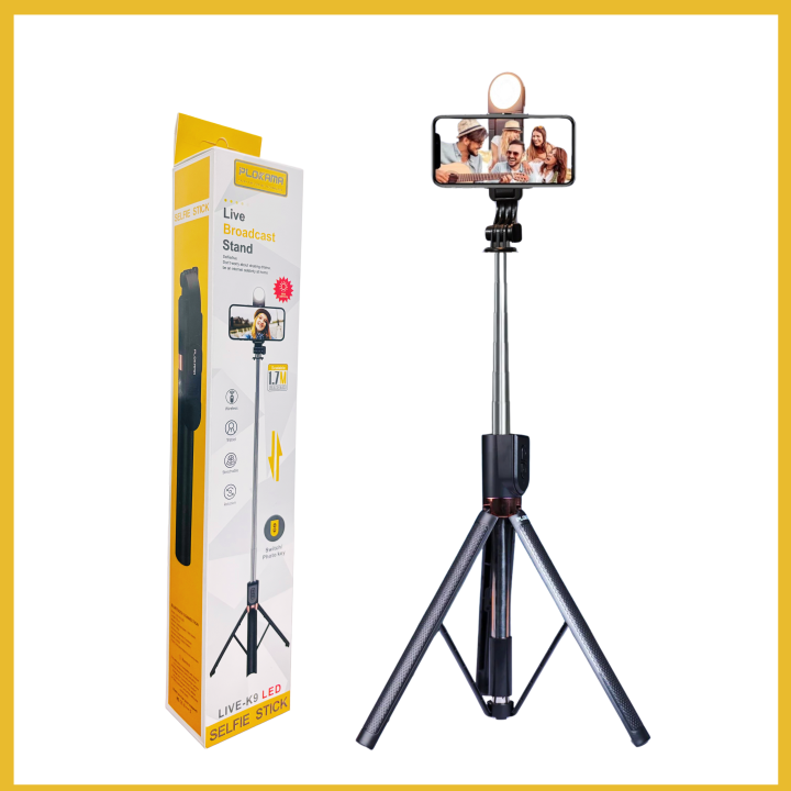 Plokama%20K9%20Selfie%20Stick%20Tripod%20LED%20Selfie%20Stick%20Tripod%205%20Feet%207%20Inch%20-%20Image%203