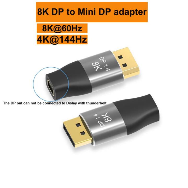 6ft Mini DP To DisplayPort 1.4 Cable – 8K 60Hz / 4K 144Hz, Braided, Black