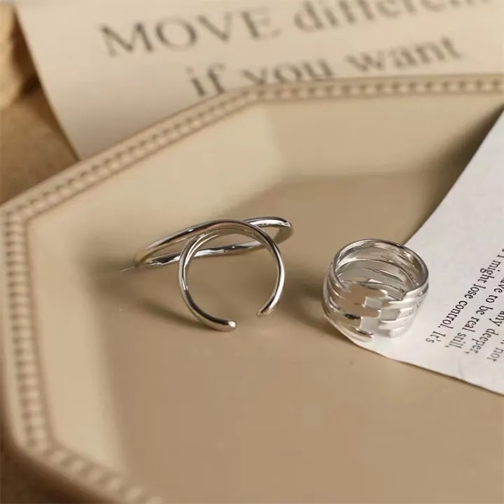 Enacolor%202Pcs/Set%20Simple%20Alloy%20Metal%20Geometric%20Opening%20Ring%20Adjustable%20Accessories%20Female%20-%20Image%204