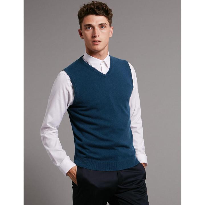 Men's Sleeveless Sweater - Navy Blue