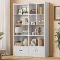 IRONCK Bookshelves and Bookcase, 6 Tiers Large Bookshelf with 4 Doors, Floor Standing Tall Display Storage Shelves for Home Office, Living Room, Bedroom, 72/48.