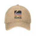2022 New Vintage Wash Kodak Photography Logo Baseball Caps Dad Spring Autumn Adjustable Sun Hat Casquette.