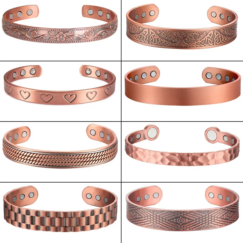 Pure Copper Magnetic Bracelet Men Arthritis Adjustable Magnets