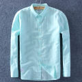 Schinteon Men Spring Summer Cotton Linen Shirt Slim Casual Long Sleeves Square Collar Comfortable Undershirt Male 3XL 4XL.