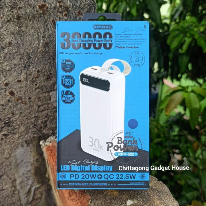 REMAX RPP-522 30000mAh PD20W+QC22.5W Fast Charging 2 Input & 3 Output ...