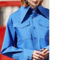 AEL Royal Blue shirt women Lapel Blouse Feminina fashion Safari style Spring Summer top Clothing loose Plus Size new.