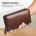 【beauty code store】(New) men long wallet fashion wallets purse PU leather handbag large capacity card holder long purse zipper money bag long wallet for men.