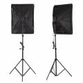 Photo Video Studio Lighting adjustable Kit 4-Socket E27 Lamp Holder Softbox Light Stands with storage bag.