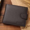 JINBAOLAI Leather Men Wallets Cow Leather Solid Sample Style Zipper Purse Man Card Horders Famous Brand High Quality Male Wallet.