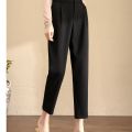 Women's Pants 2024 New Spring/Summer Cigarette Pants Harem Cropped Korean Style Loose Slimming and All-Matching Casual Straight-Leg Suit Pants. 