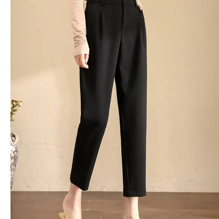 Women's%20Pants%202024%20New%20Spring/Summer%20Cigarette%20Pants%20Harem%20Cropped%20Korean%20Style%20Loose%20Slimming%20and%20All-Matching%20Casual%20Straight-Leg%20Suit%20Pants%20-%20Image%204