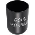 Home Bathroom Toothbrush Toothpaste Holder Round Washing Tooth Cup Pp Drinking Glass Tooth Mug Traveling Camping Black.