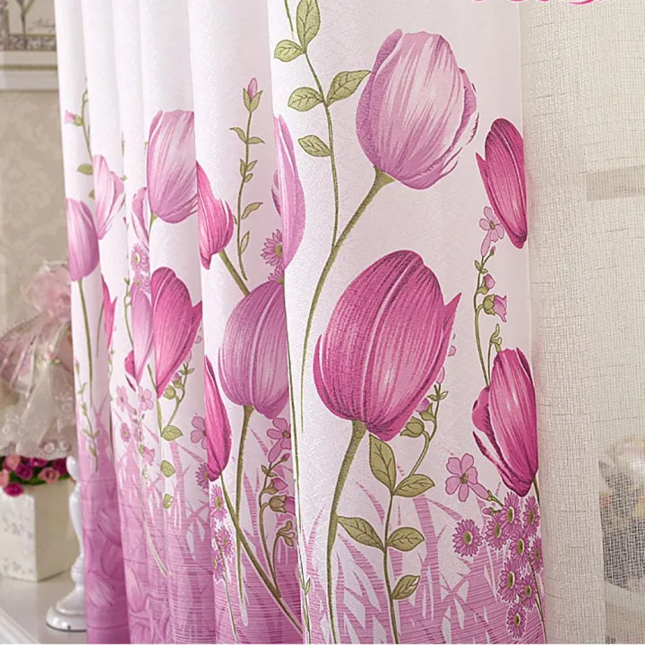Modern%20Home%20Living%20Room%20Window%20Tulip%20Pattern%20Curtain%20Purple%20-%20Image%204