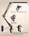 LED Desk Lamp with Clamp, 10W Swing Arm Desk Lamp, Eye-Caring Dimmable Desk Light with 10 Brightness Level, 3 Lighting Modes. 