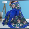 Exclusive Designer Hand Print Half Silk Saree for women - Sari.