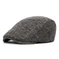 Autumn Winter Men Cap Hats Berets British Western Style Wool Advanced Flat Ivy Cap Classic Vintage Striped Beret Cap.
