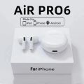 Pro 6 TWS Bluetooth Earphones for iPhone Wireless Bluetooth Headset Noise Cancelling Earbuds with Mic Pro6 Wireless Headphones. 