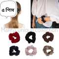 Silk Scrunchie Hair Band for & Braselet for girls 5-Pieces.