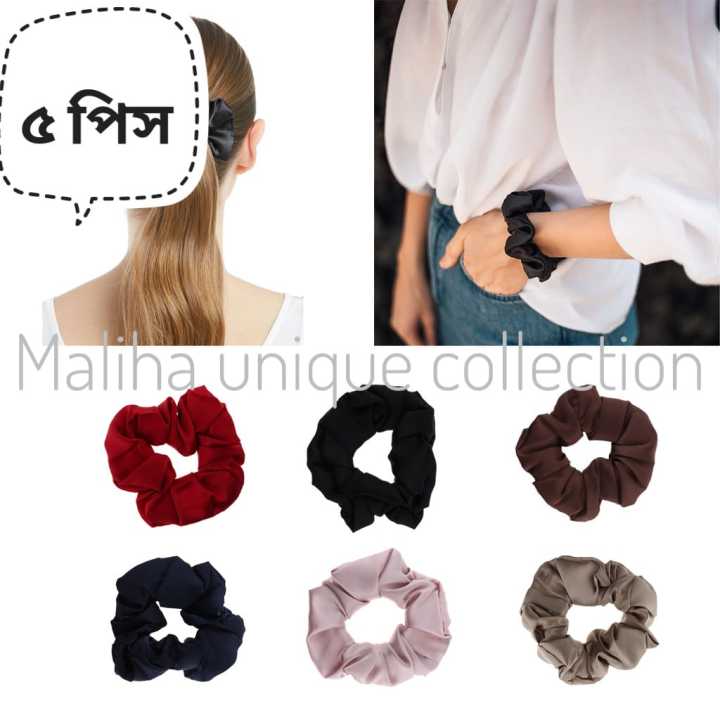 Silk%20Scrunchie%20Hair%20Band%20for%20&%20Braselet%20for%20girls%205-Pieces%20-%20Image%205