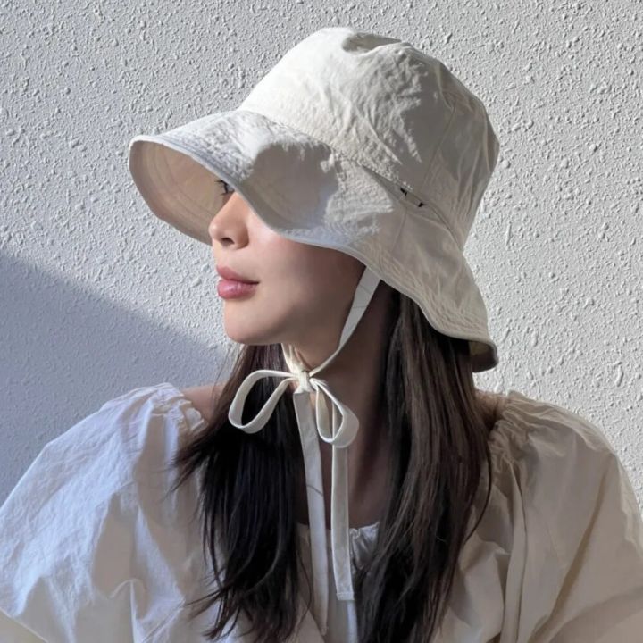 Lace-up Fisherman Hat Women Blogger Lightweight Windbreak
