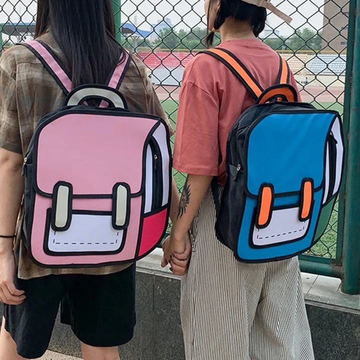 Women%20Backpack%203D%20Jump%20Style%202D%20Drawing%20Cartoon%20Back%20Bag%20Comic%20Messenger%20Cute%20Student%20Backpack%20Bags%20Unisex%20Knapsack%20Bolos%20-%20Image%203