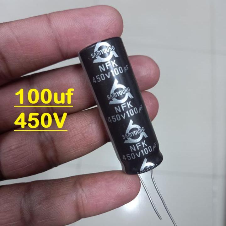 100uF 450V Capacitor RADIAL Electrolytic Capacitor 100uF Capacitor 450V 100uF Polarized Aluminum Electrolytic 450V Capacitors 100uF 2 Pin Leads