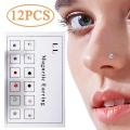12pcs/Card Magnet Ear Tragus Cartilage Lip Stud Nose Ring -Non Pierced Jewelry Magnetic Earring. 