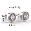 Crystal Stone Round Cufflinks Pair For French Cuff Shirt Button. 