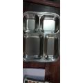 Stainless Steel Divided Plate - 4 Section - Serve Meals Conveniently With This Divided Plate - Featuring 4 Sections For Easy Meal Organization. 