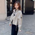 insWorkwear Short Jacket Women's Spring and Autumn Clothing2023New Korean Style Harajuku LoosebfEarly Autumn Fashionable Clothes on the Street.