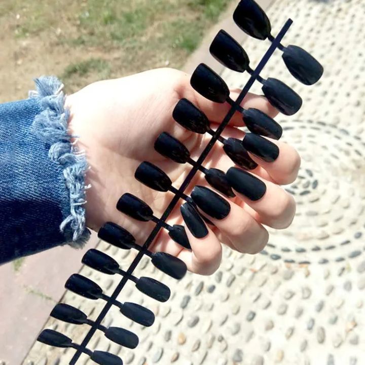 24Pcs%20Nails%20Press%20On%20Supplies%20False%20Charms%20Tips%20For%20ABS%20Nail%20Art%20And%20Decorations%20Manicure%20Extension%20Contains%20Jelly%20Gel%20-%20Image%207