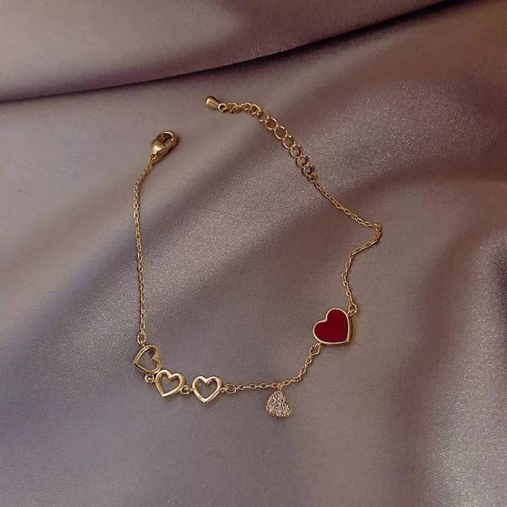 Korean%20Version%20New%20Trendy%20Red%20Peach%20Heart%20Bracelet%20-%20Image%202
