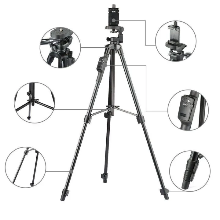 5208%20Aluminum%20Tripod%20Phone%20Tripod%20with%20Bluetooth%20Remote%20+%20Clip%20for%20Camera%20Smart%20Phone%20-%20Image%203