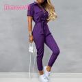 Trousers Jumpsuit Short Sleeve Daily Women Pants Jumpsuit.
