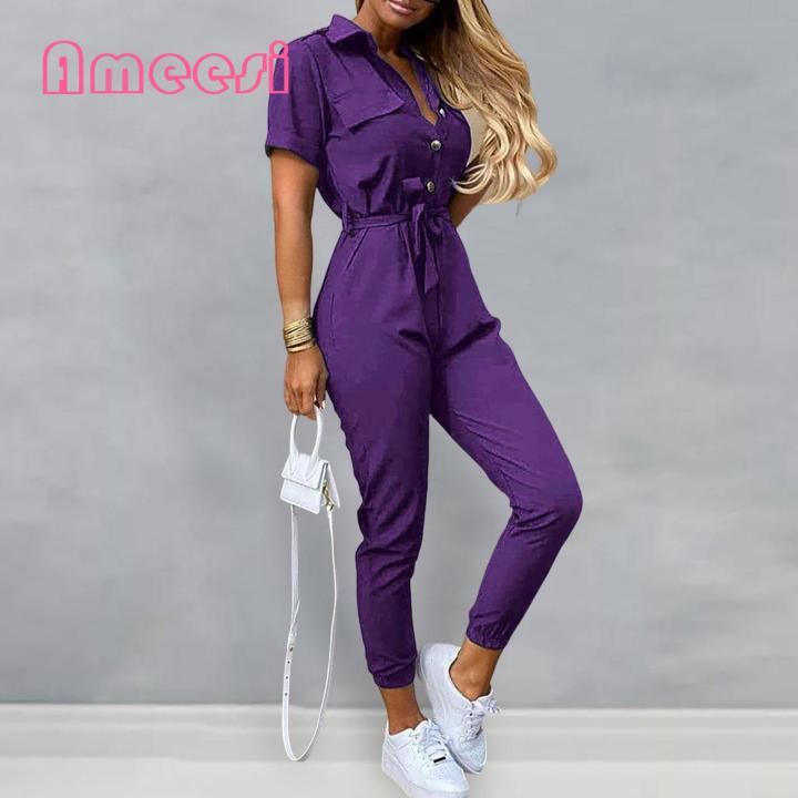 Trousers%20Jumpsuit%20Short%20Sleeve%20Daily%20Women%20Pants%20Jumpsuit%20-%20Image%209