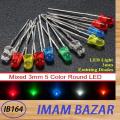 100Pcs- 3mm COLORFUL LED Mixed 3mm 5 Color Round LED Light Emitting Diode Basic LED Green Red Yellow Blue White Light Bulbs For Electronics Project Indicator Front Panels Light DIY. 