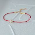 BOAKO 925 Sterling Silver Lucky Couple Bracelet Single Geometric Zircon Red Rope Women's Bracelets Valentine's Anniversary Gift.