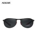 KDEAM Rimless Oval Men's Sunglasses Polarized TR90 Material Frame TAC Polarization Lense Soft Rubber Foot Cover.