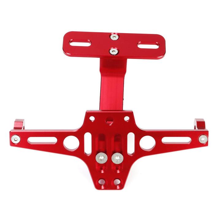 CNC Frame Motorcycle License Number Plate Holder Bracket With Led Adjustable Multicolor