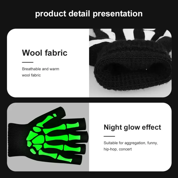 Luminous%20Skull%20Gloves/Women%20Knitted%20Warm%20Fingerless%20Gloves/Party%20Props%20For%20Halloween,%20Day%20of%20the%20Dead,%20Cosplay%20-%20Image%207