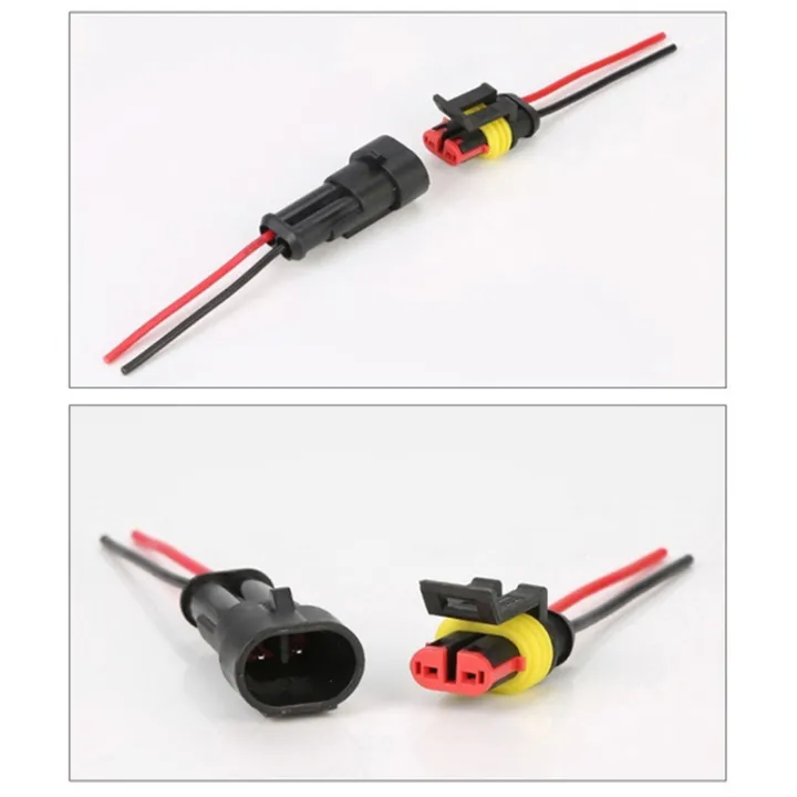 20PCS%20Car%20Sealed%20Waterproof%20Electrical%20Wire%20Connector%20Plug%202%20Pin%20Way%20-%20Image%202