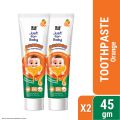 Parachute Just for Baby - Baby Gel Toothpaste 45g (Orange) Pack of 2. 