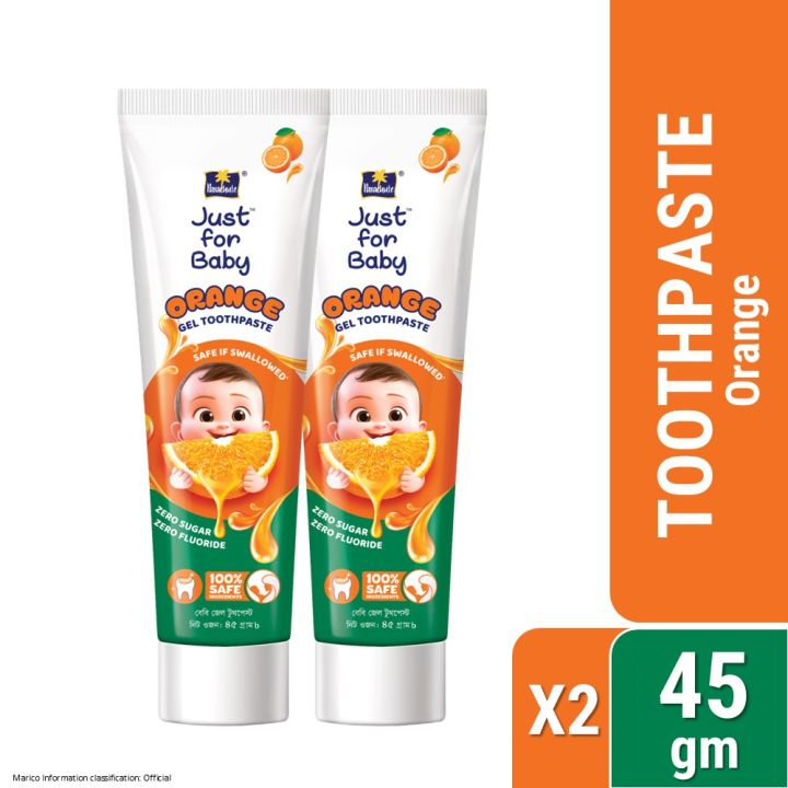 Parachute Just for Baby - Baby Gel Toothpaste 45g (Orange) Pack of 2