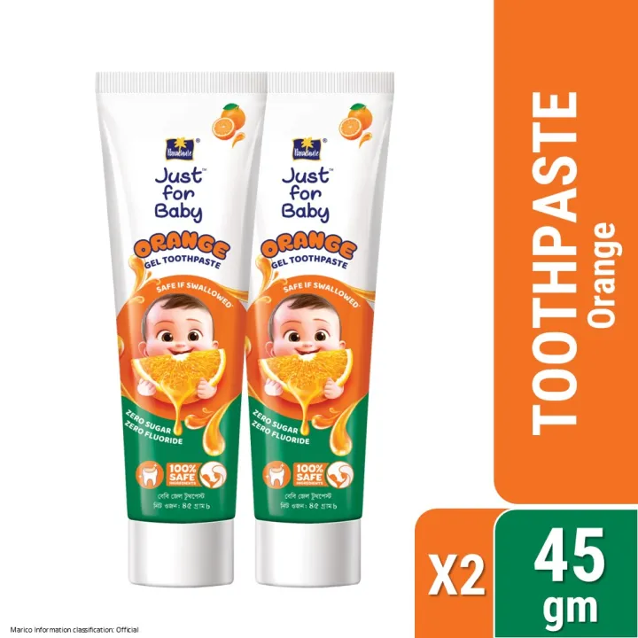 Parachute%20Just%20for%20Baby%20-%20Baby%20Gel%20Toothpaste%2045g%20(Orange)%20Pack%20of%202%20-%20Image%202