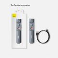 Baseus Orange Dot Wireless Rechargeable Presenter Pen 2.4Ghz USB+Type C Adapter Handheld Remote (Red Laser) (Charging). 