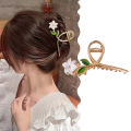 Metal Hair Claw Elegant Hair Pins Gardenia Hair Clips Barrette Crab Ponytail Claw Clip Headwear Hair Accessories Demoo. 