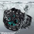 YIKAZE Black Digital Watch for Men Sports Watches Waterproof Outdoor Chronograph Hand Clock G Infantry Shock Student Wristwatch.