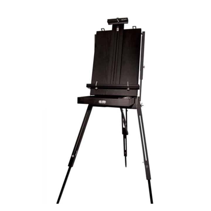 MEEDEN Artist Easel Voor Schilderen: Professionele Heavy Duty Beech Wood Easel Voor Volwassenen - Grote H Frame Floor Stand met 4 Wielen & Opslagbak Houd Canvas tot 146
