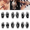 1 Pairs Henna Tattoo Stencil Temporary Hand Tattoo Body Art Sticker Template Indian Wedding Painting Henna Kit Tool Amour zii. 